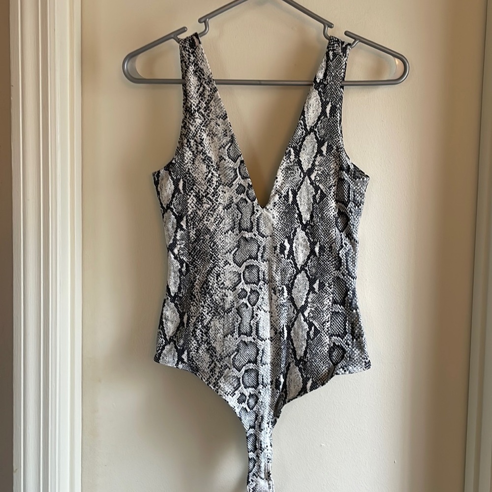 Black and white snake skin bodysuit